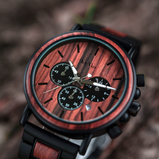 La montre en bois KI-NKO "ÉLÉGANCE BRUTE" pour homme.